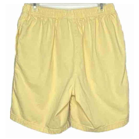 Woman Within Women’s Long Shorts Plus Sz 14W Bright Yellow Elastic Waist Pockets - Picture 5 of 8